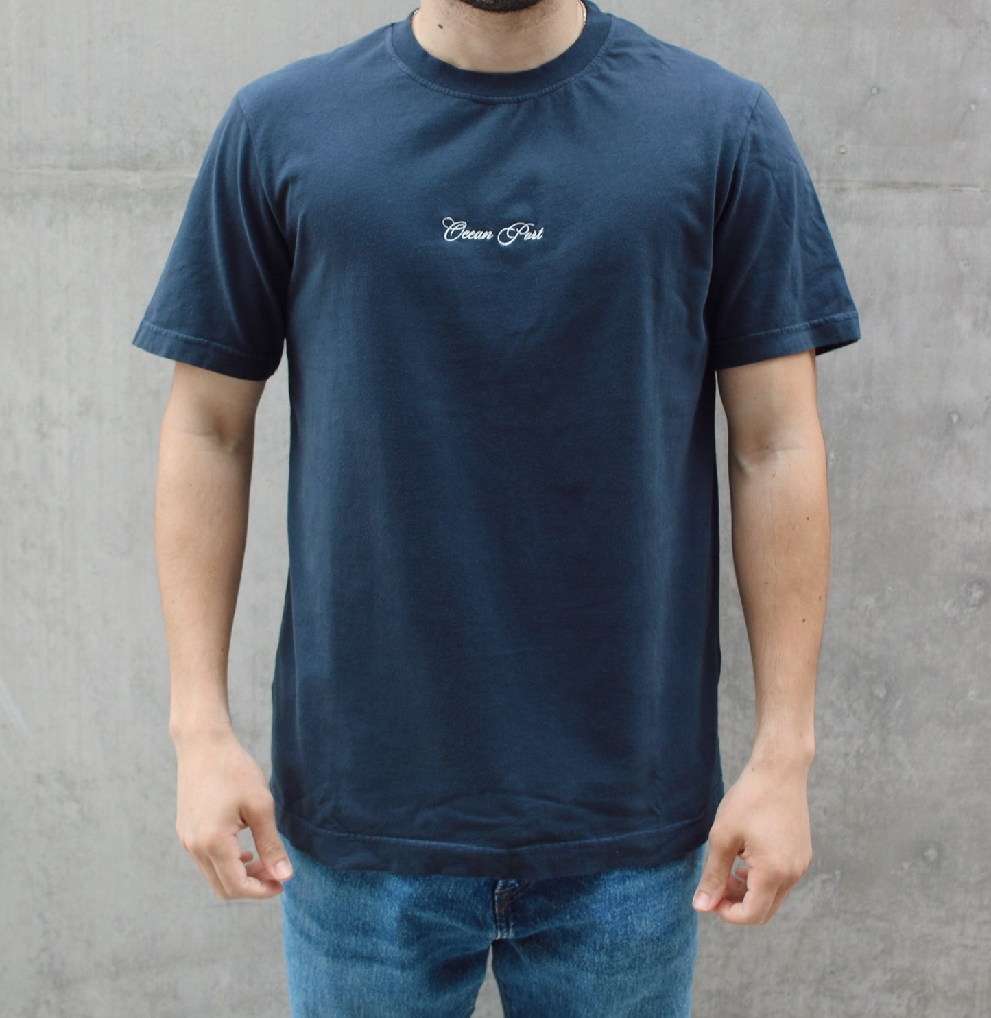 Ocean Port Classic Embroidered Shirt Navy